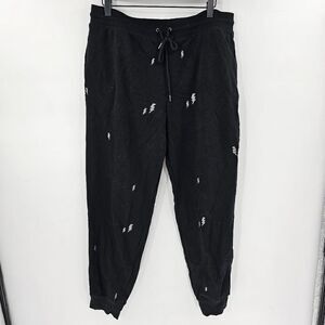 Honeydew black jogger sweats pants large lightening bolt